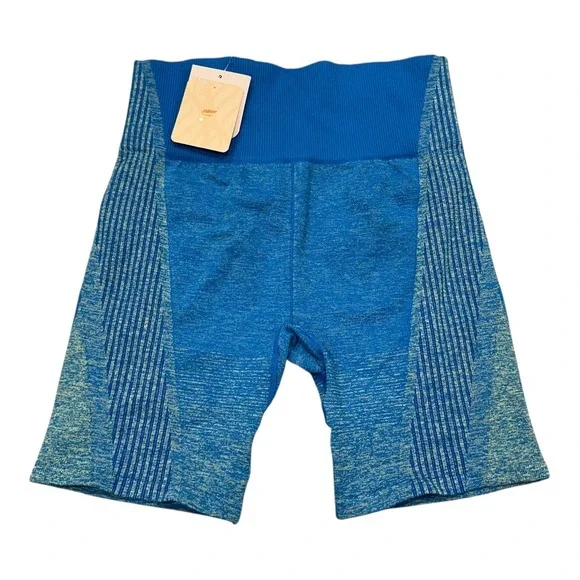 Fabletics High Waisted Seamless Shorts Women's Size M Workout‎ Activewear Blue - Picture 2 of 10